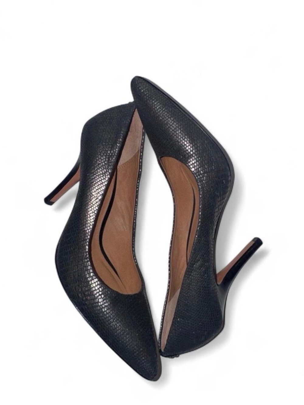 Coach Black Textured Pointed-Toe High Heels size 8